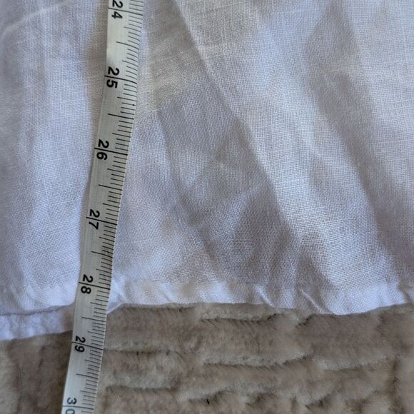 Rosemarine White Linen Top 3/4 Sleeve With V Neck And Button Sleeve Size S - Picture 9 of 12